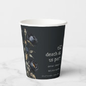 Gobelets En Papier Elégant gothique noir Rose noir Mariage (Verso)