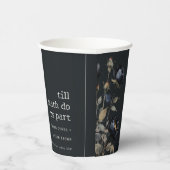 Gobelets En Papier Elégant gothique noir Rose noir Mariage (Droite)