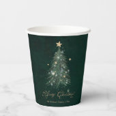 Gobelets En Papier Elegant Green Gold Christmas Tree  (Verso)