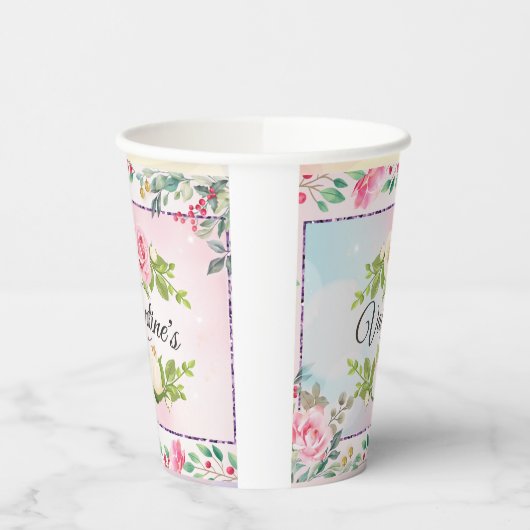 Gobelets En Papier Élégant Heureuse Sainte-Valentin (Gauche)