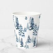 Gobelets En Papier Élégant hiver Woodland Snowy Fir Forest Noël (Droite)