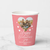 Gobelets En Papier Elegant Love Heureuse Sainte-Valentin Photo de fam (Verso)