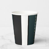 Gobelets En Papier Élégant Luxueux Dark Green Gold Monogramme Nom (Droite)