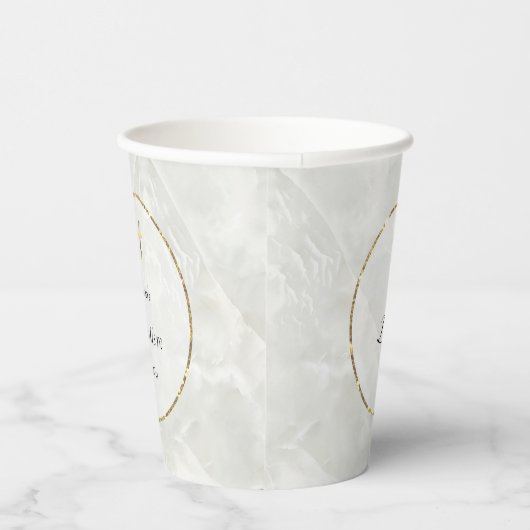 Gobelets En Papier élégant marbre Baptême tasse de papier (Droite)