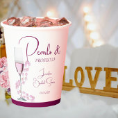 Gobelets En Papier Élégant Mariage avec Perles Modernes et Prosecco