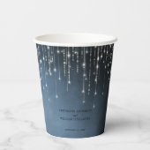 Gobelets En Papier Élégant Mariage bleu marine (Verso)