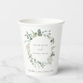 Gobelets En Papier Elégant Mariage d'aquarelle d'Eucalyptus Botanique (Recto)