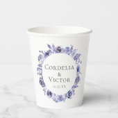 Gobelets En Papier Élégant Mariage de couronnes florales violettes su (Verso)