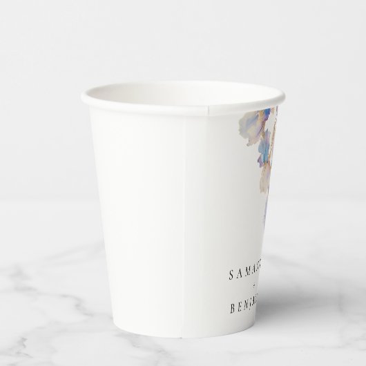 Gobelets En Papier Élégant Mariage floral Iris (Droite)