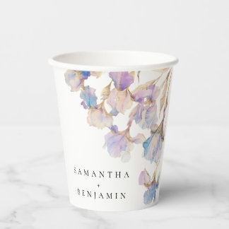 Gobelets En Papier Élégant Mariage floral Iris