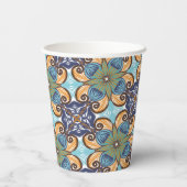 Gobelets En Papier Élégant Mariage Floral Mexicain Talavera (Verso)