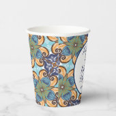Gobelets En Papier Élégant Mariage Floral Mexicain Talavera (Droite)