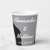 Gobelets En Papier Elégant Mariage gay moderne (Gauche)