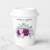 Gobelets En Papier Élégant Mariage géométrique violet rustique (Recto)