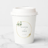 Gobelets En Papier Élégant Mariage Gold Green Eucaliptus (Verso)