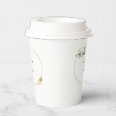 Gobelets En Papier Élégant Mariage Gold Green Eucaliptus (Droite)