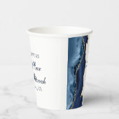 Gobelets En Papier Elégant Marine Blue Gold Agate Bar Mitzvah Party (Droite)