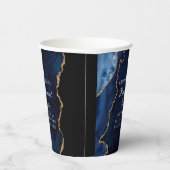 Gobelets En Papier Elégant Marine Blue Gold Agate Retraite Party (Droite)