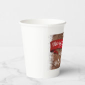 Gobelets En Papier Elegant Merry Christmas Script White Snowflakes (Droite)