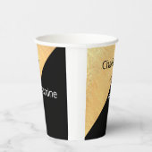 Gobelets En Papier Elégant moderne Black & Gold Foil Mariage tasse de (Droite)