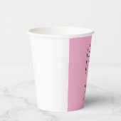 Gobelets En Papier Élégant Monogramme Professionnel Rose clair (Droite)