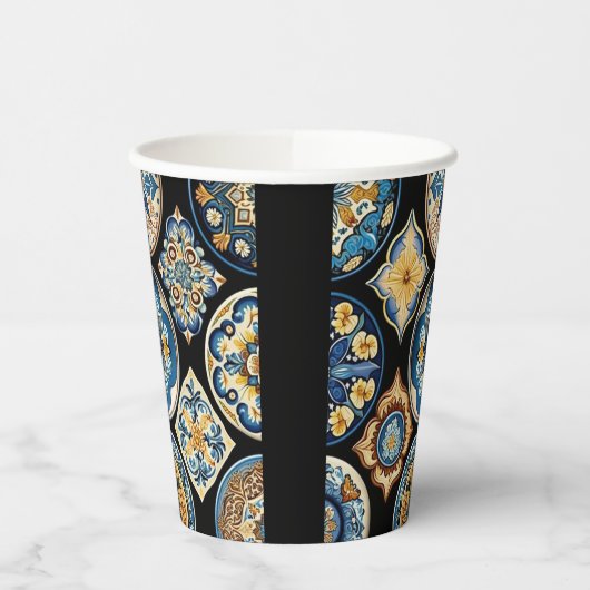 Gobelets En Papier Élégant Motif italien sicilien en céramique (Gauche)