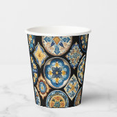 Gobelets En Papier Élégant Motif italien sicilien en céramique (Recto)
