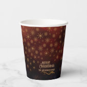 Gobelets En Papier Élégant Motif RED OR Joyeux Noël (Verso)