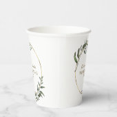 Gobelets En Papier Elégant Noël Gold Foil Eucalyptus Vert (Droite)