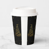 Gobelets En Papier Élégant Noir & Or Noël divertissant (Gauche)