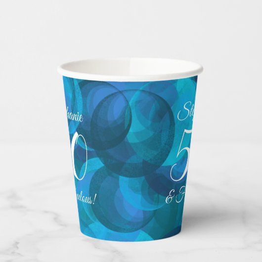 Gobelets En Papier Elégant Ocean Blue 50 et fabuleuse fête d'annivers (Gauche)