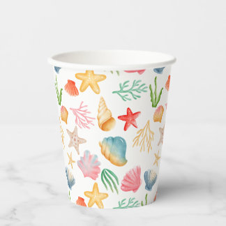 Gobelets En Papier Élégant Ocean Shell fêté tasse de papier à thème