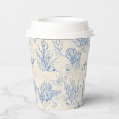 Gobelets En Papier Elégant océane bleu toile (Verso)