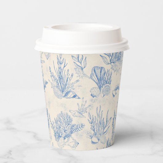 Gobelets En Papier Elégant océane bleu toile (Verso)