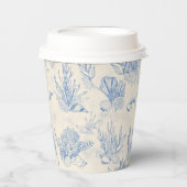 Gobelets En Papier Elégant océane bleu toile (Recto)