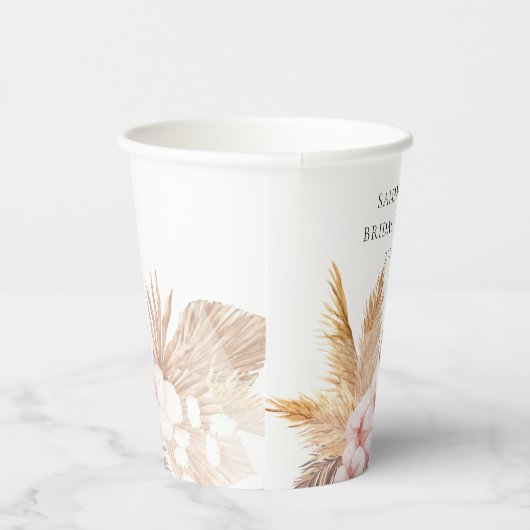 Gobelets En Papier Élégant Pampas Grass rose Floral moderne (Droite)