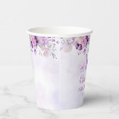 Gobelets En Papier Elégant papillon violet 1er anniversaire fête (Droite)