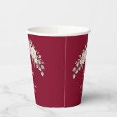 Gobelets En Papier Elegant Pink Floral Personalized Disposable Cup (Gauche)