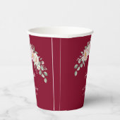 Gobelets En Papier Elegant Pink Floral Personalized Disposable Cup (Droite)