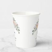 Gobelets En Papier Elegant Pink Floral Personalized Disposable Cup (Gauche)