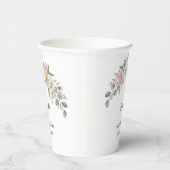 Gobelets En Papier Elegant Pink Floral Personalized Disposable Cup (Droite)