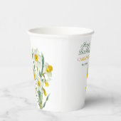 Gobelets En Papier Élégant printemps Jaune Daffodile Floral Anniversa (Droite)