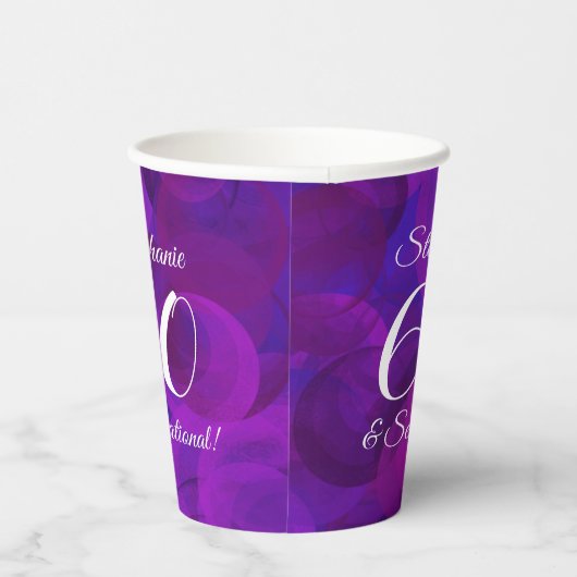 Gobelets En Papier Elegant Purple 60 et fête d'anniversaire sensation (Droite)