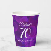 Gobelets En Papier Elegant Purple 70 et fête d'anniversaire sensation (Verso)