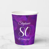 Gobelets En Papier Elégant Purple 80 et fête d'anniversaire Extraordi (Verso)