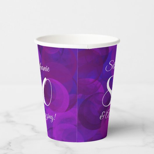 Gobelets En Papier Elégant Purple 80 et fête d'anniversaire Extraordi (Droite)