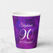 Gobelets En Papier Elegant Purple 90 et fête d'anniversaire sans esca (Recto)