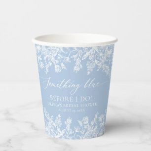 Gobelets En Papier Élégant quelque chose Blue Fête des mariées tasse