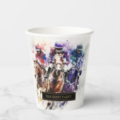 Gobelets En Papier Élégant Race Horse Derby Party équestre (Recto)