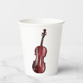 Gobelets En Papier Elegant Red Violin Musical Instrument (Recto)